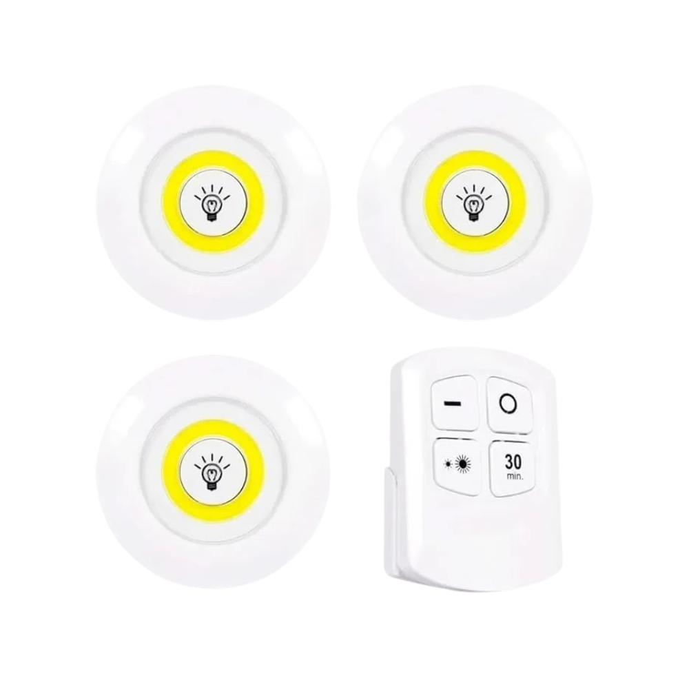Set 3 Lumini LED cu Telecomandă
