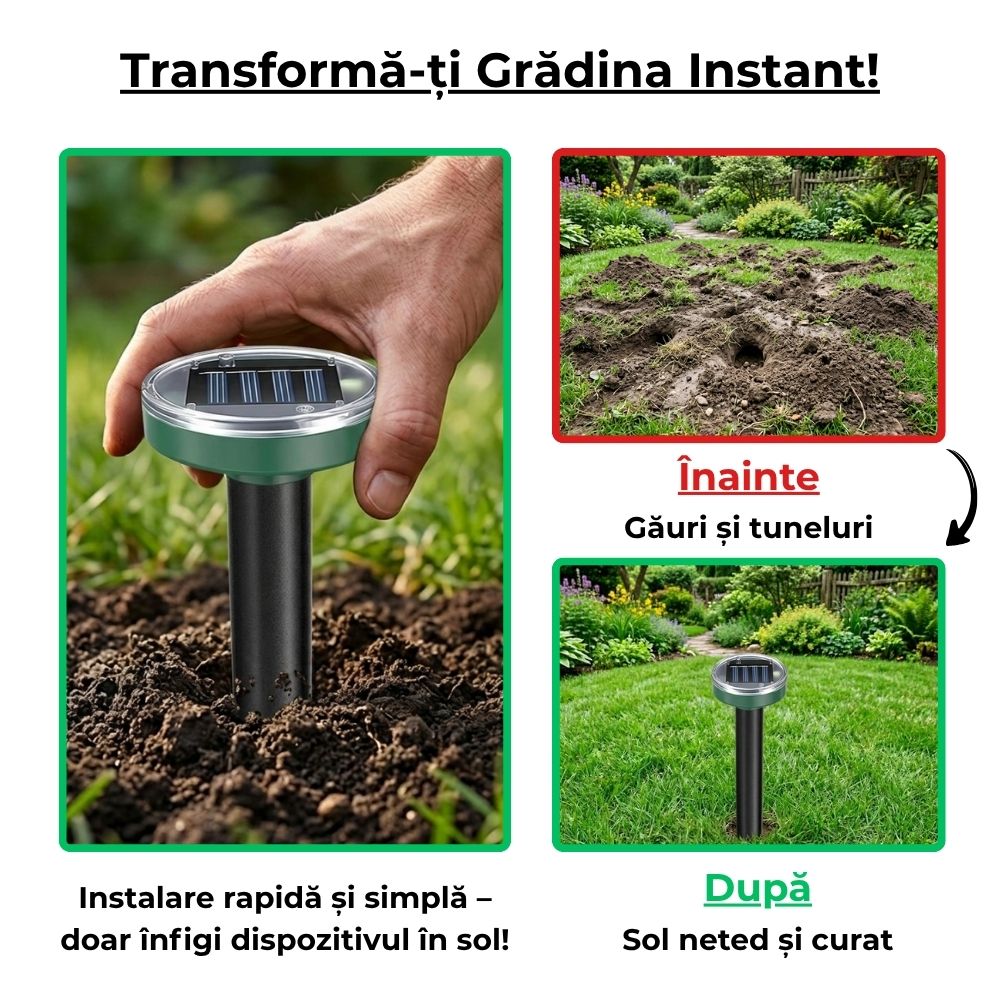 Dispozitiv Solar cu Ultrasunete Anti Dăunători